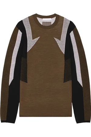 Helmut Lang Camiseta manga larga sport crew en color marrón talla L en Black Ivory & Cognac - Brown. Talla L (también en M, S, XL/1X).