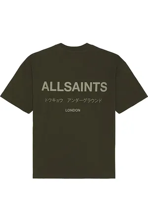 AllSaints Camiseta cuello redondo underground en color verde oscuro talla L en - Dark Green. Talla L (también en M, S, XL/1X).
