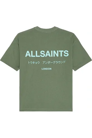 AllSaints Camiseta cuello redondo underground en color verde salvia talla L en - Sage. Talla L (también en M, S, XL/1X).
