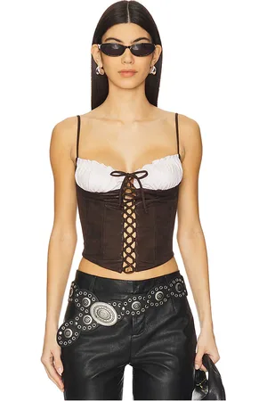 Frankies Bikinis X bella hadid ranch top en color marrón talla L en - Brown. Talla L (también en M, S, XL, XS).