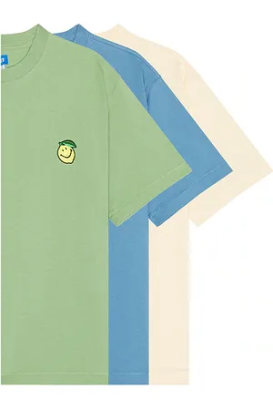 MARKET Camiseta smiley en color verde talla L en Basil Butter Cream & Sky Blue - Green. Talla L (también en M, S, XL/1X).