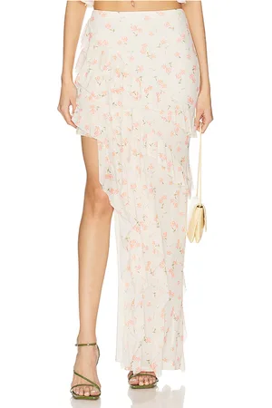 AFRM Falda bajo desigual baxter en color crema talla 1X en - Cream. Talla 1X (también en 2X, 3X, L, M, S, XL, XS, XXL, XXS).