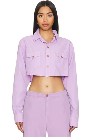 3x1 Chaqueta stefy crop en color lavanda talla M en - Lavender. Talla M (también en L).