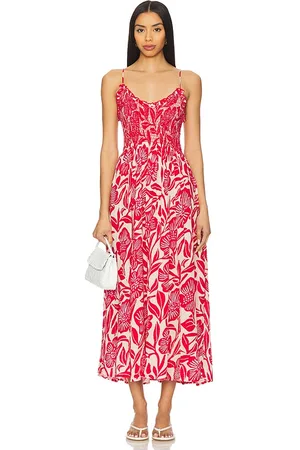 Free People Vestido midi sweet nothings en color rojo talla L en - Red. Talla L (también en M, S, XL, XS).