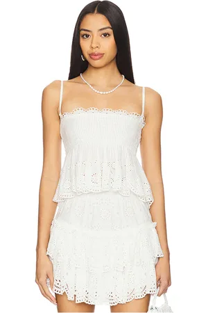 LOVESHACKFANCY Condie top en color blanco talla M en - White. Talla M (también en S, XL, XS, XXS).