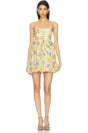 ASTR Vestido corto con falda de burbujas en color orange,lemon talla L en - Orange,Lemon. Talla L (tambié