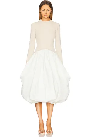 Simkhai Vestido midi kenlie en color beige talla L en - Beige. Talla L (también en M, S, XS).