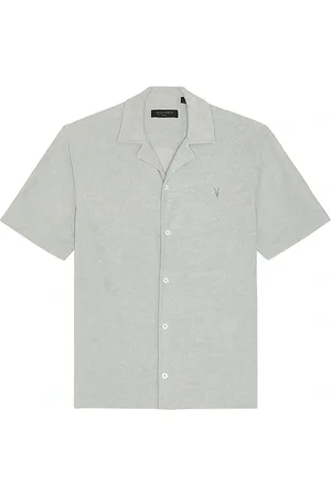 AllSaints Camisa botones felix en color gris talla L en - Grey. Talla L (también en M, S, XL/1X).