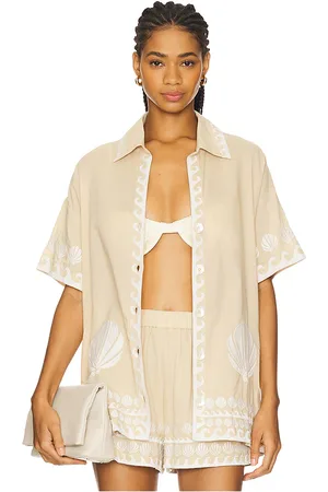 Show Me Your Mumu Camisa parker en color beige talla L en - Beige. Talla L (también en M, S, XL, XS, XXL).