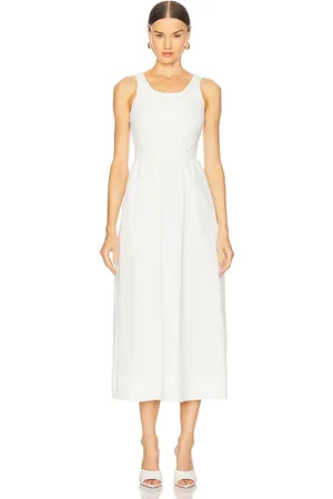 Bardot Vestido midi de popelina de encaje bryony en color blanco talla 10 en - White. Talla 10 (también en 12, 2, 4, 6, 8).