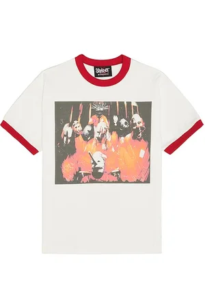 Pleasures Camiseta con ribete self titled en color talla L en - White. Talla L (también en M, XL/1X).