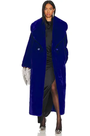 Adrienne Landau Abrigo faux fur en color royal talla M en - Royal. Talla M (también en S).
