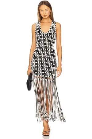Simkhai Vestido tirantes sonia en color negro, blanco talla L en - Black,White. Talla L (también en M, S).