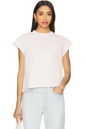 AGOLDE Camiseta de manga larga envolvente bryce en color rubor talla L en - Blush. Talla L (también en M, S, XS).