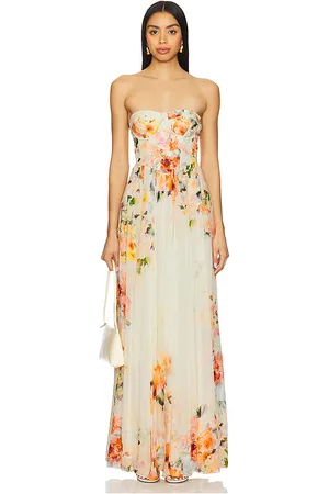 HEMANT AND NANDITA Vestido largo con corset. en color ivory talla M en - Ivory. Talla M (también en S).