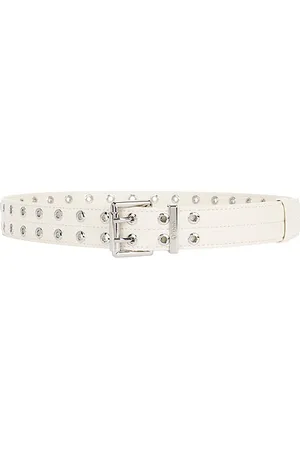 Ganni Cinturón en garceta double eyelet en color crema talla XS/S en - Cream. Talla XS/S (también en ).