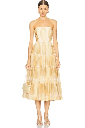 ALEXIS Vestido dawne en color bronce talla L en - Tan. Talla L (también en M, S).