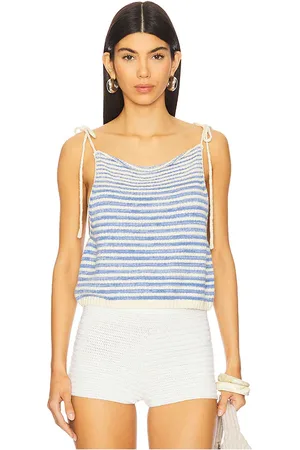Free People Top sin mangas claire en color azul talla L en - Blue. Talla L (también en M, S, XL, XS).