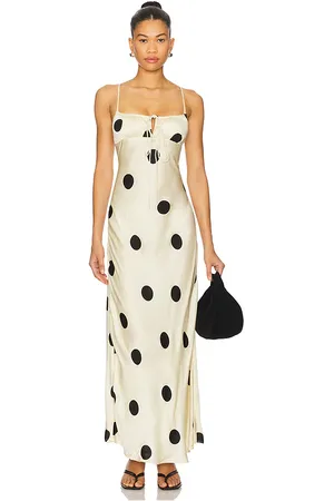 Leslie Amon Vestido lencero en color crema talla L en - Cream. Talla L (también en M).