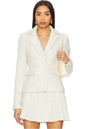 MORE TO COME Ashtyn tweed blazer en color crema talla L en - Cream. Talla L (también en M, S, XL, XS).