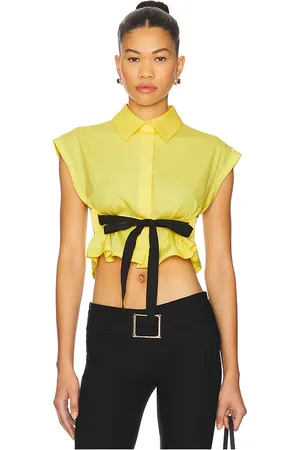 Msgm Camisa tied waist en color amarillo talla 38/XS en - Yellow. Talla 38/XS (también en 40/S, 42/M).