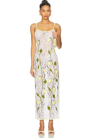 Leslie Amon Vestido under the lemon tree en color blanco talla L en - White. Talla L (también en M, S, XL).