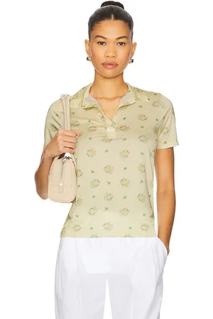 VIVETTA Polo con estampado floral en color amarillo talla L en White Yellow & Green - Yellow. Talla L (también en M, S, XS).