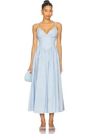 Nicholas Vestido midi becker en color bebe azul talla 0 en - Baby Blue. Talla 0 (también en 4, 6).