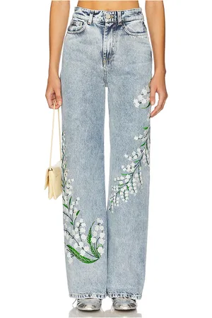 VIVETTA Jeans con bordado de lirios. lily en color talla 27 en - Blue. Talla 27 (también en 28, 29, 30).