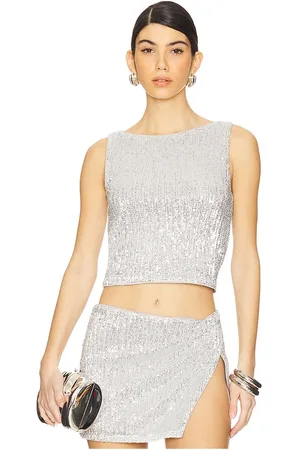 Lovers And Friends Selma top en color metálico talla L en - Metallic Silver. Talla L (también en M, S, XL, XS, XX