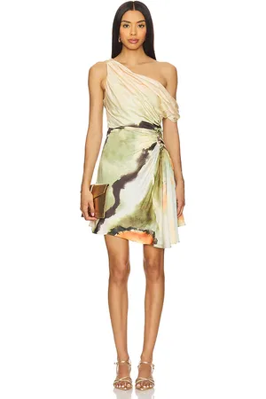 AMUR Minivestido elowen en color ivory,sage talla 0 en - Ivory,Sage. Talla 0 (también en 10, 12, 2).