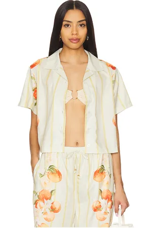 La Porte Camisa de manga corta tipo boxy ruby en color amarillo talla L en - Yellow. Talla L (también en M, S, XL