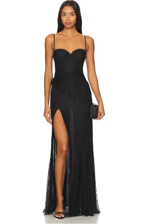 MAJORELLE Vestido largo salma en color talla S en - Black. Talla S (también en XL).