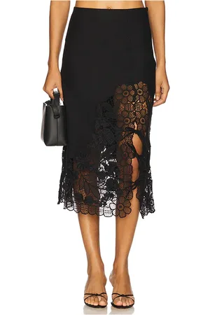 SEA Falda con bordado y lazo katharine en color talla 4 en - Black. Talla 4 (también en 8).
