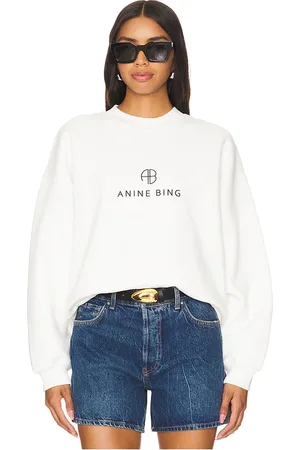 ANINE BING Sudadera monograma jaci en color blanco talla L en - White. Talla L (también en M).