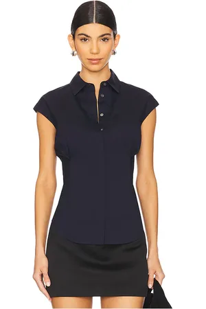 THEORY Camisa cincha en color azul marino talla L en - Navy. Talla L (también en S, XL, XS).