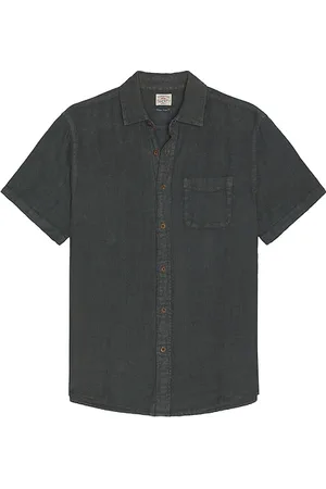 Faherty Camisa manga corta palma en color negro talla L en - Black. Talla L (también en M, S, XL/1X).