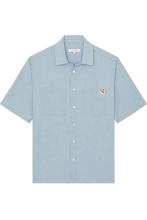 Maison Kitsuné Relaxed short sleeve shirt en color azul talla L en - Blue. Talla L (también en M, S).