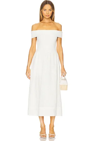 ASTR Vestido con hombros descubiertos y técnica mixta en color talla L en - White. Talla L (también en M, S, XS