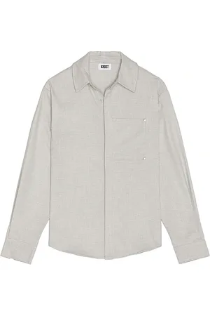 Saks Fifth Avenue Camisa abotonada eco en color gris talla L en - Grey. Talla L (también en M, S, XL/1X).