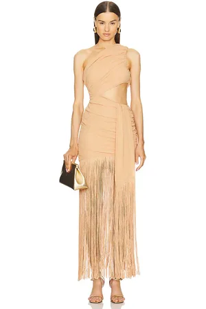 Michael Costello Vestido largo tania en color neutral talla L en - Neutral. Talla L (también en XL).