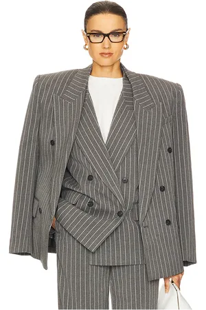 Helsa Pinstripe double breasted blazer en color gris talla L en - Grey. Talla L (también en XL).