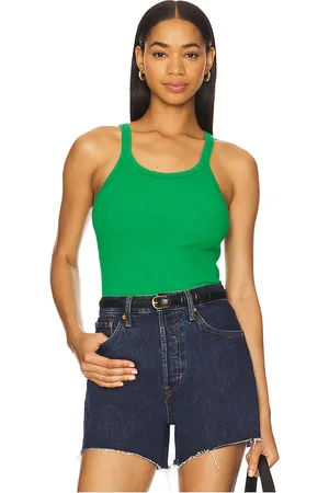 RE/DONE Camiseta tirantes en color verde talla L en - Green. Talla L (también en M, S, XS).
