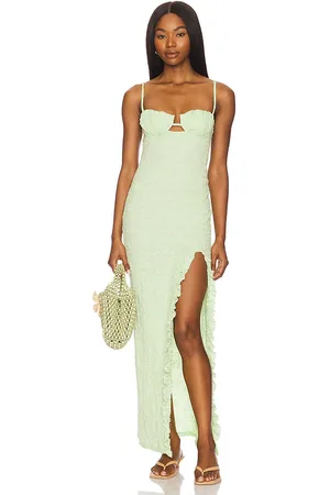 Montce Vestido tipo lencería largo petal en color hierbabuena talla L en - Mint. Talla L (también en M, S, XS)