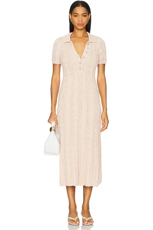 Free People Vestido midi amory en color neutral talla L en - Neutral. Talla L (también en M, S, XL, XS).