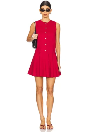 THEORY Minivestido sin mangas con botones en color rojo talla L en - Red. Talla L (también en M, S, XL, XS).