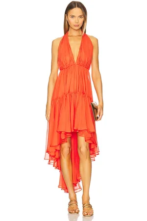 Bardot Vestido con volantes altos y bajos leona en color rojo talla 10 en - Red. Talla 10 (también en 12, 2, 4, 6, 8).