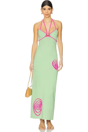 The Wolf Gang Vestido midi espiral en color verde talla L en - Green. Talla L (también en M, S, XL, XS).