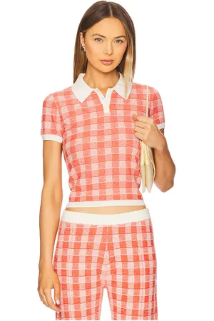 Guest In Residence Guest en residence gingham shrunken polo en color rojo talla M en - Red. Talla M (también en S, XS).