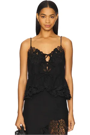 SEA Top bordado katharine en color talla L en - Black. Talla L (también en M, S, XL).
